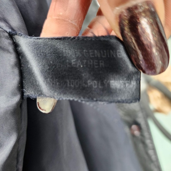 Vintage Accent Black Leather Cocoon Sleeve Maxi Single Breasted  Coat Size XL - Picture 9 of 14